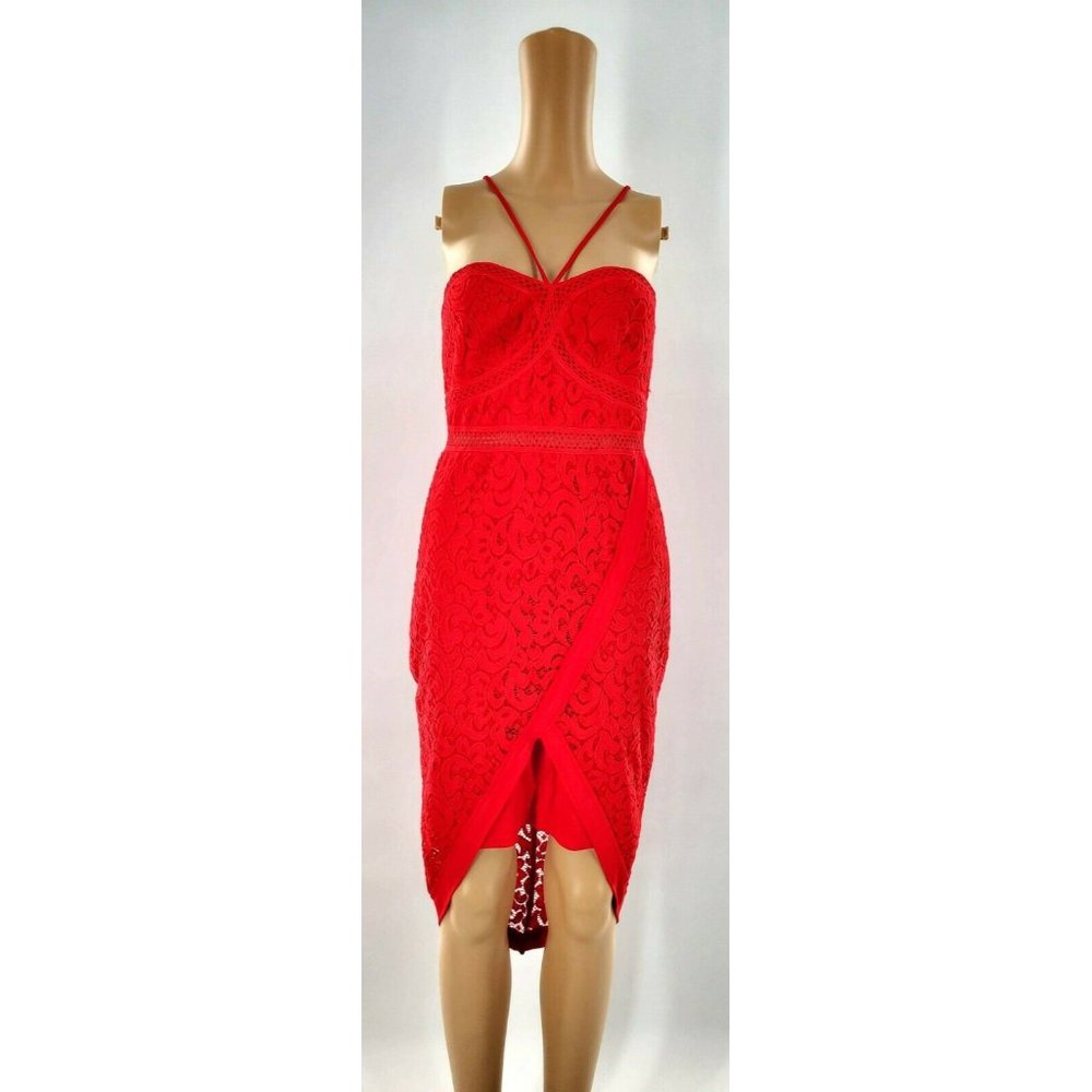 Venus Flirty Romantic Red Lace Dress- Size 4